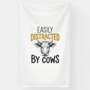 Banderoles Facilement Distrait Par Les Vaches Drôle De T-Shir