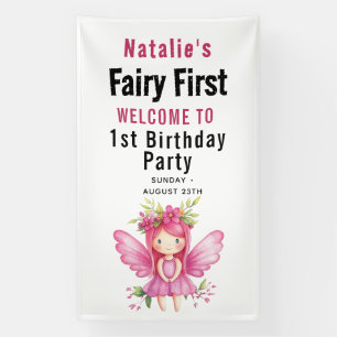Banderoles Fairy Premier thème Fille 1er anniversaire fête