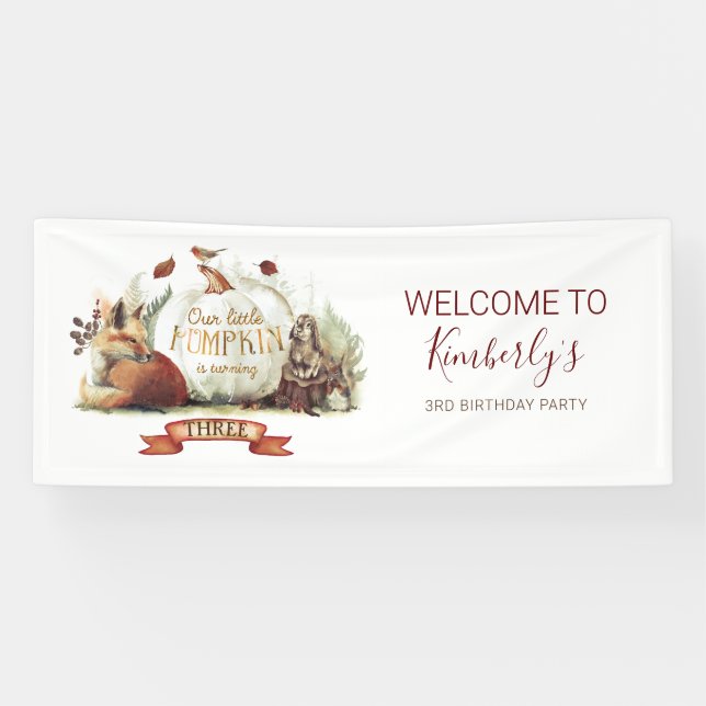 Banderoles Fairy Tale Citrouille Automne fête d'anniversaire (Horizontal)