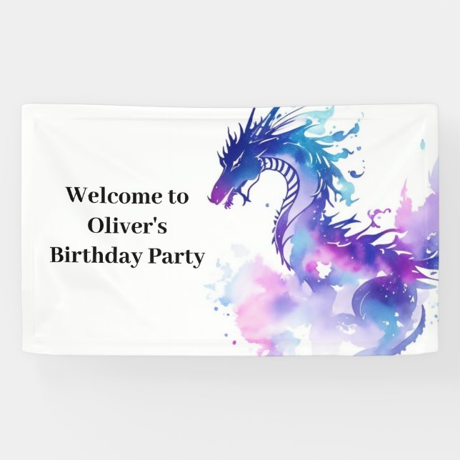 Banderoles Fairy Tale Dragon Adventures Anniversaire (Horizontal)