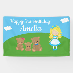 Banderoles Fairytale Goldilocks Trois ours Anniversaire Banni