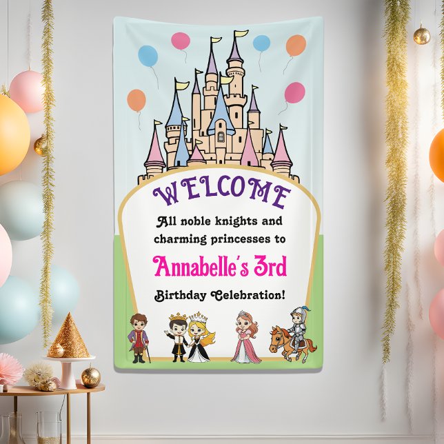 Banderoles Fairytale Princess et Knight Party Welcome Banner (Créateur téléchargé)