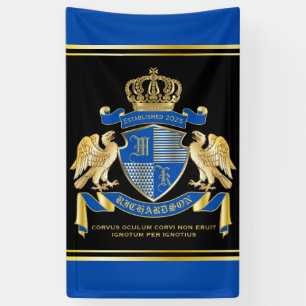 Banderoles Faites votre propre armoiries Emblème d'aigle bleu