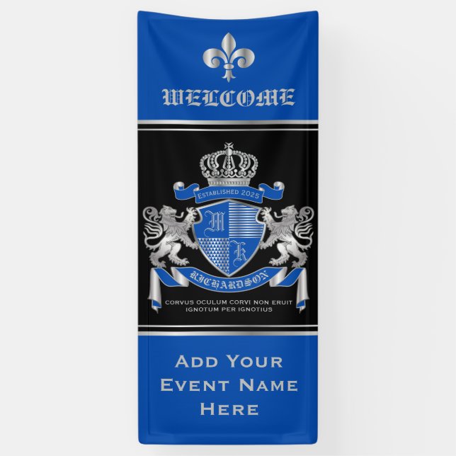 Banderoles Faites votre propre armoiries Un emblème de lion d (Vertical)