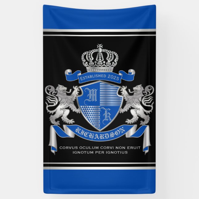 Banderoles Faites votre propre armoiries Un emblème de lion d (Vertical)