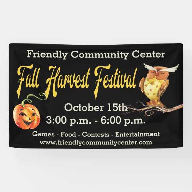 Banderoles Fall Harvest Festival Community Centre Church (Horizontal)