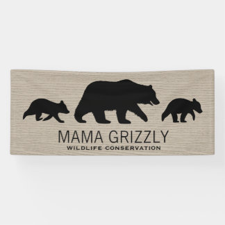 Banderoles Famille d'ours grizzly personnalisée