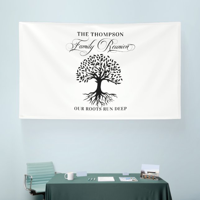 Banderoles Family reunion tree backdrop banner (Salon professionnel)