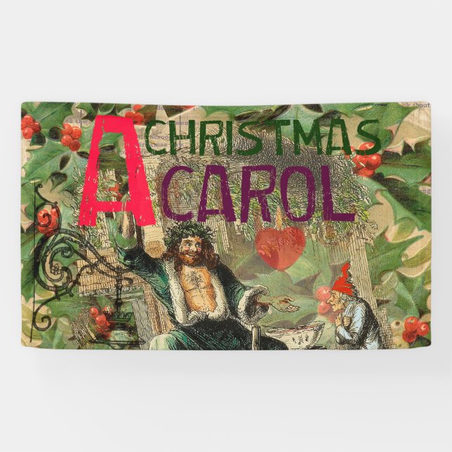 Banderoles Fantôme de Noël Illustration actuelle Scrooge (Horizontal)