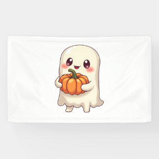 Banderoles Fantôme mignon avec Citrouille - Drôle Halloween