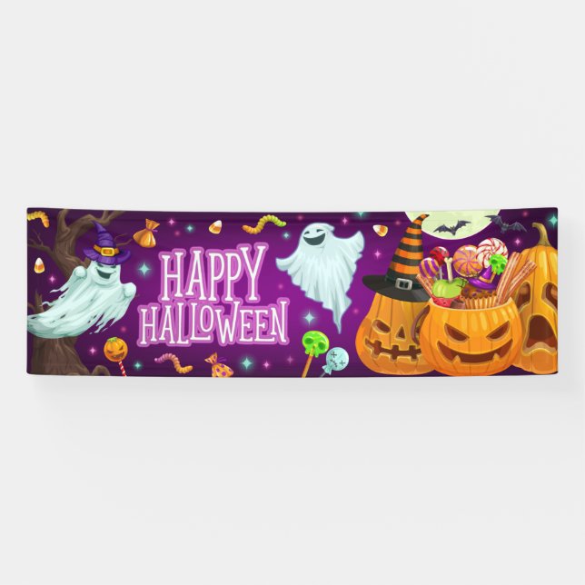 Banderoles Fantômes - Bonne Halloween (Horizontal)