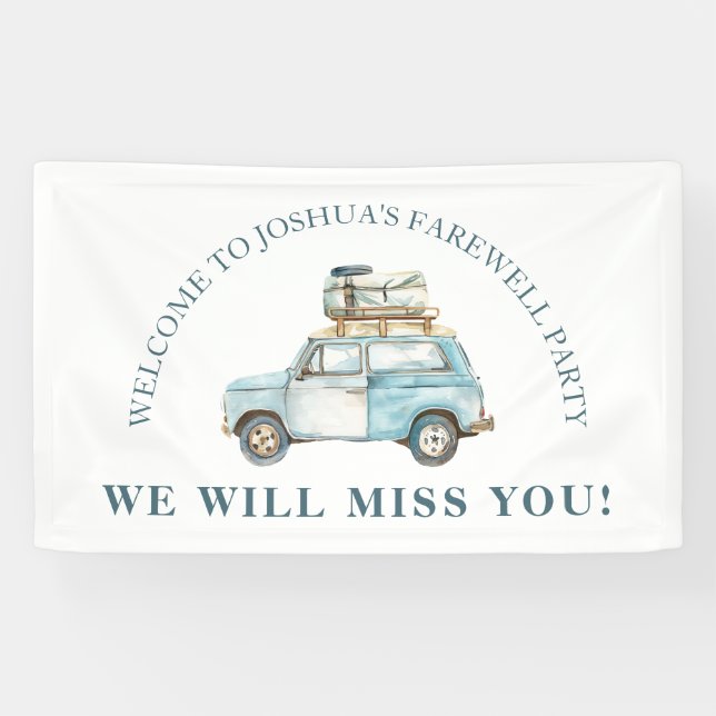 Banderoles Farewell Car and Luggage Go Away Party Welcome (Horizontal)