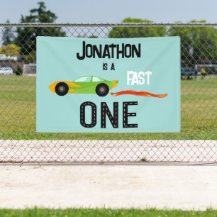 Banderoles Fast ONE racecar thème 1er anniversaire fête
