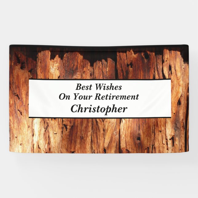 Banderoles Faux Wood, personnalisation de 3 lignes de retrait (Horizontal)
