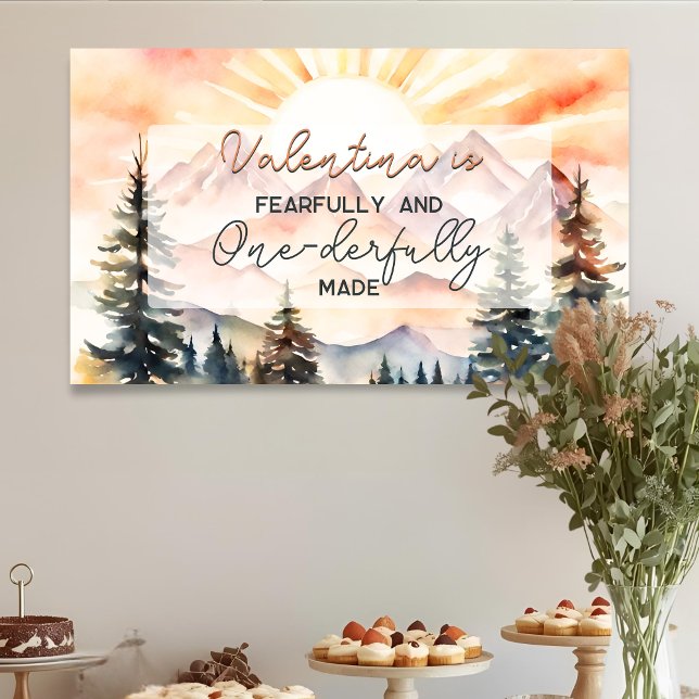 Banderoles Fearfully and Onederfully Made First Birthday (Créateur téléchargé)