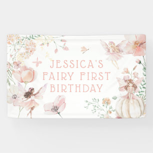 Banderoles Fée à l'aquarelle capricieuse pour 1er anniversair
