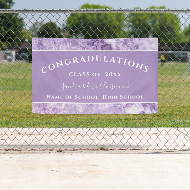 Banderoles Félicitation Purple Amethyst Crystal Graduation (En situation)