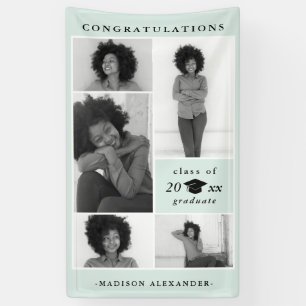 Banderoles Félicitations 2019 Graduate Mint Photo Collage
