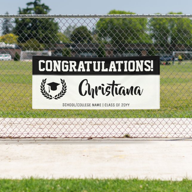 Banderoles Félicitations à la fête moderne et audacieuse pers (En situation)