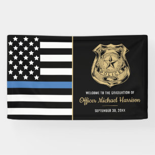 Banderoles Félicitations à la Police Blue Line Flag