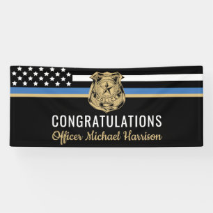Banderoles Félicitations à la Police Blue Line Flag