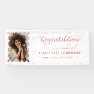 Banderoles Félicitations à l'obtention du diplôme Pink Bow Ph