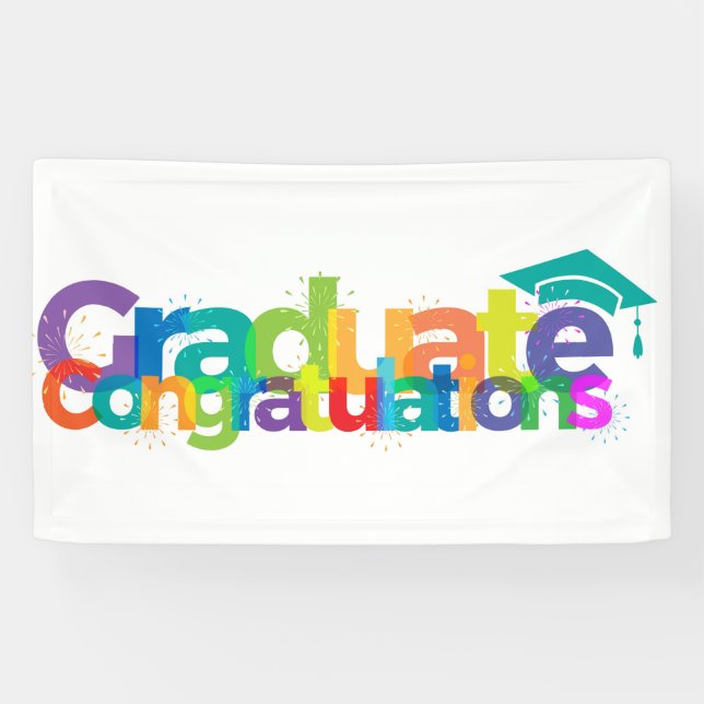 Banderoles Félicitations aux diplômés (Horizontal)