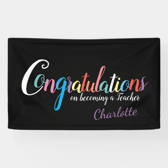 Banderoles Félicitations aux enseignants diplômés (Horizontal)
