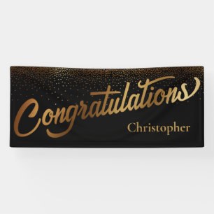 Banderoles Félicitations avec Gold Confetti sur Black
