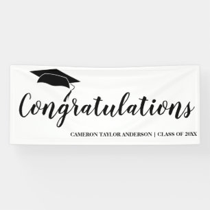 Banderoles Félicitations avec l'obtention du diplôme noire de