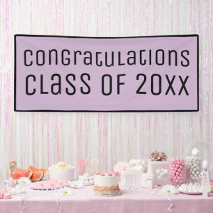 Banderoles Félicitations Classe de 2025 Lavender Graduation