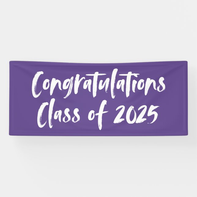 Banderoles Félicitations Classe de Purple Graduation 2025 (Horizontal)