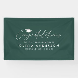 Banderoles Félicitations de diplôme simple vert moderne