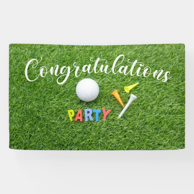 Banderoles Félicitations de golf avec mot party  (Horizontal)
