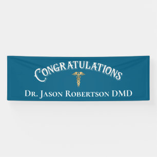 Banderoles Félicitations Dentist Dental Elegant Black Gold