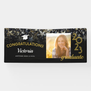 Banderoles Félicitations Diplômé 2022 Black and Gold Photo