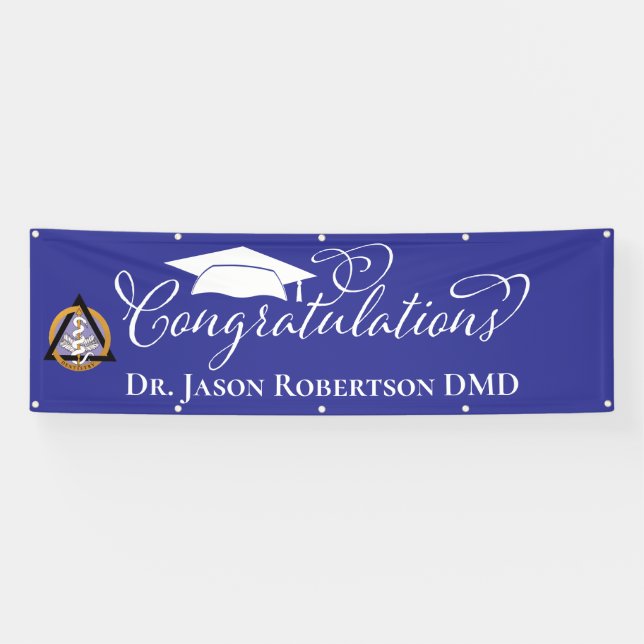 Banderoles Félicitations Diplômé Dentiste Dentaire (Horizontal)
