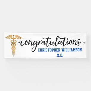 Banderoles Félicitations Diplôme Gold Docteur Médicale