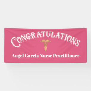 Banderoles Félicitations Diplômé Pink Nurse Praticien