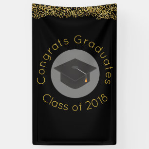 Banderoles Félicitations diplômés Classe de 20xx Faux Confett