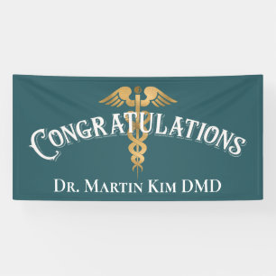Banderoles Félicitations Elégant Docteur Médicale Graduation