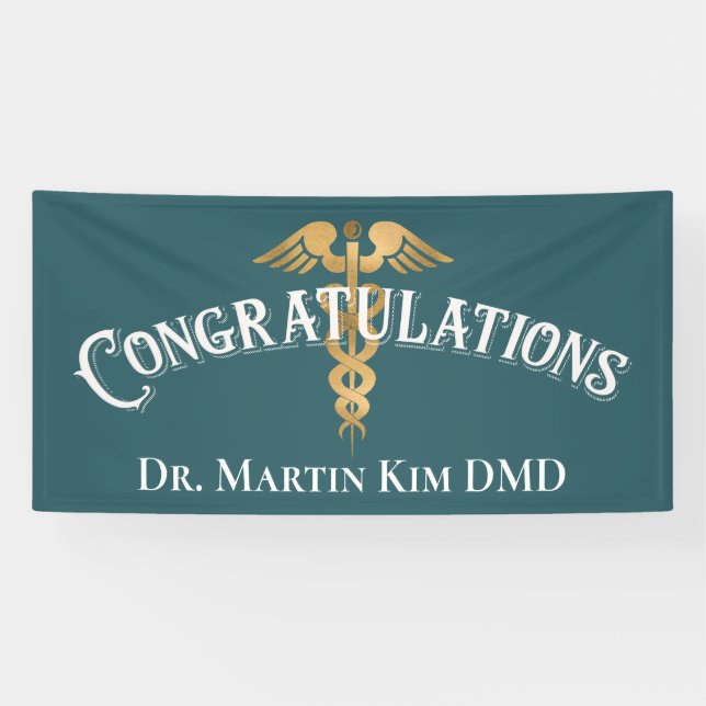 Banderoles Félicitations Elégant Docteur Médicale Graduation (Horizontal)
