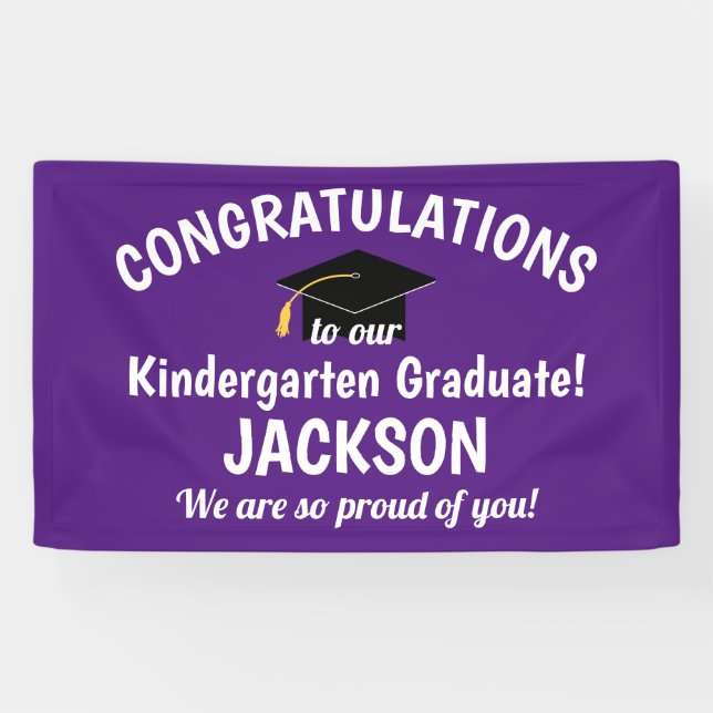 Banderoles Félicitations Gardergarten Graduation Purple (Horizontal)