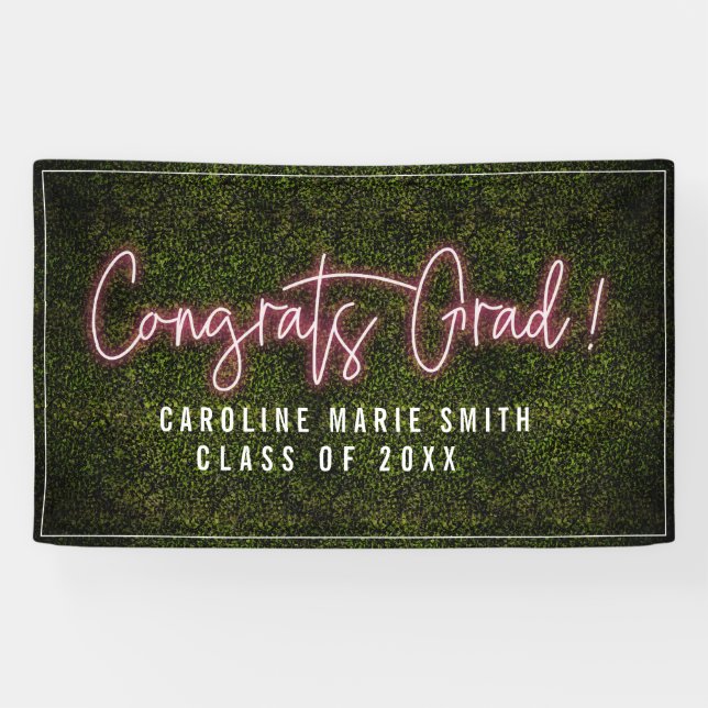 Banderoles Félicitations Grad Neon Graduation Party (Horizontal)