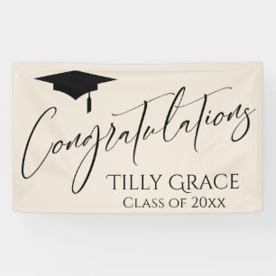 Banderoles Félicitations Graduate Class of Black on Cream