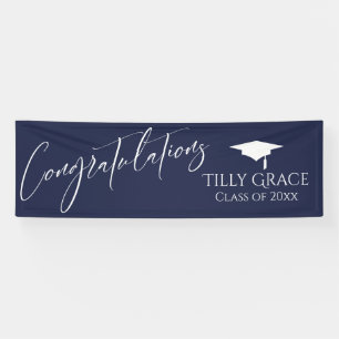 Banderoles Félicitations Graduate Class of Navy Blue