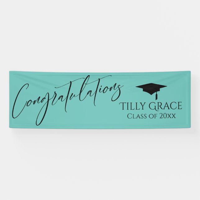 Banderoles Félicitations Graduate Classe de lumière Turquoise (Horizontal)