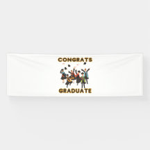 Félicitations Gradué 2.5x8 Vinyl Banner