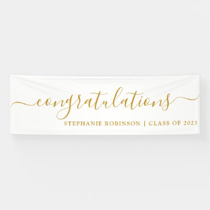 Banderoles Félicitations Moderne Gold Custom Graduation