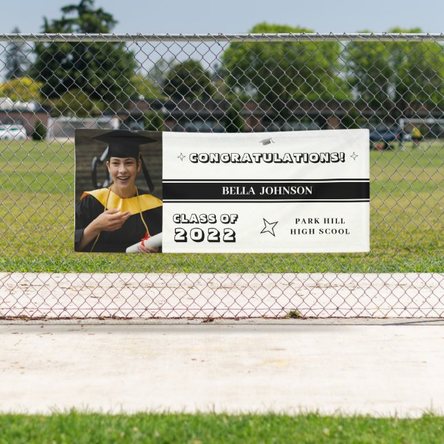 Banderoles Félicitations Monogramme blanc et foncé (En situation)